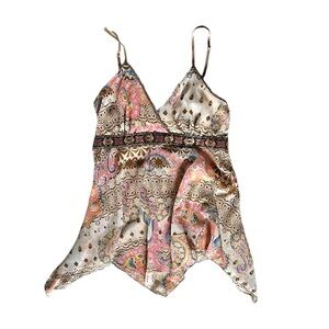 Wet Seal Paisley Print Glittery Scarf Top